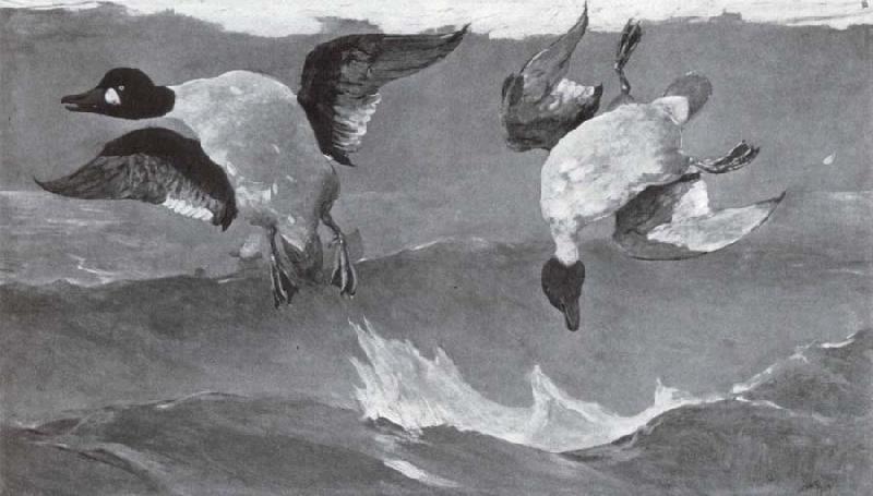 Winslow Homer Rechts und Links oder Doppeltreffer Sweden oil painting art